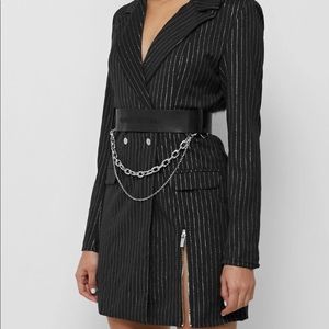 PINSTRIPE BLAZER DRESS - BLACK *NEW & NEVER WORN*